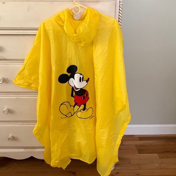 Disney Other Disney Mickey Mouse Rain Poncho Vtg Yellow Adult Size